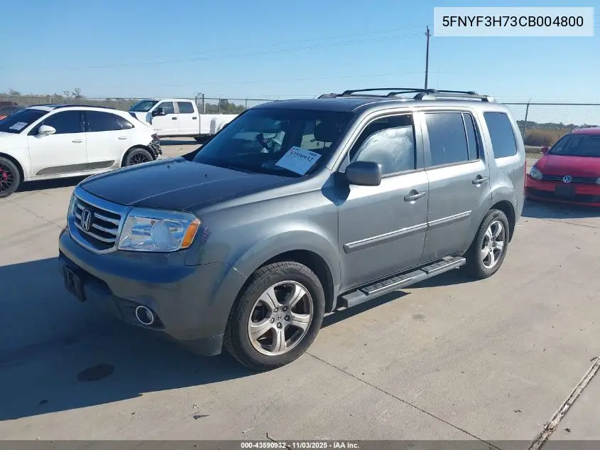 5FNYF3H73CB004800 2012 Honda Pilot Ex-L