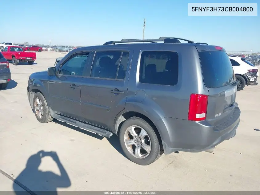 5FNYF3H73CB004800 2012 Honda Pilot Ex-L