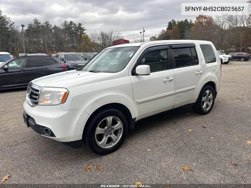 5FNYF4H52CB025657 2012 Honda Pilot Exl
