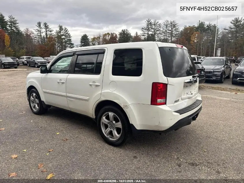 5FNYF4H52CB025657 2012 Honda Pilot Exl