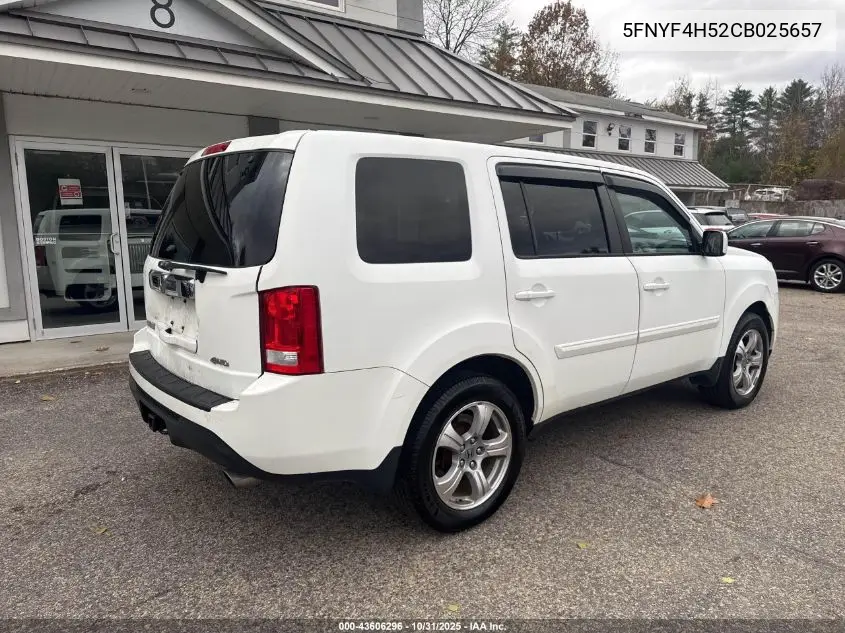 5FNYF4H52CB025657 2012 Honda Pilot Exl