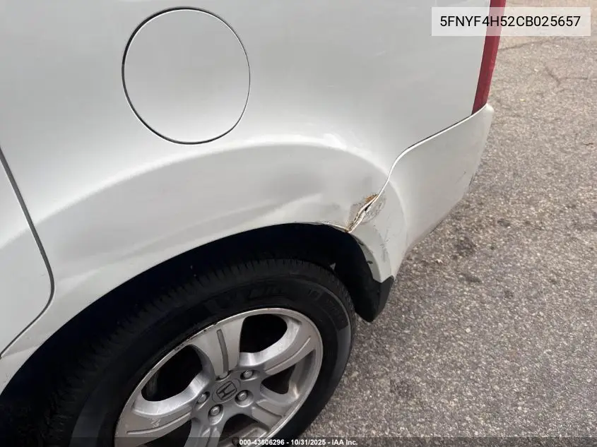 5FNYF4H52CB025657 2012 Honda Pilot Exl
