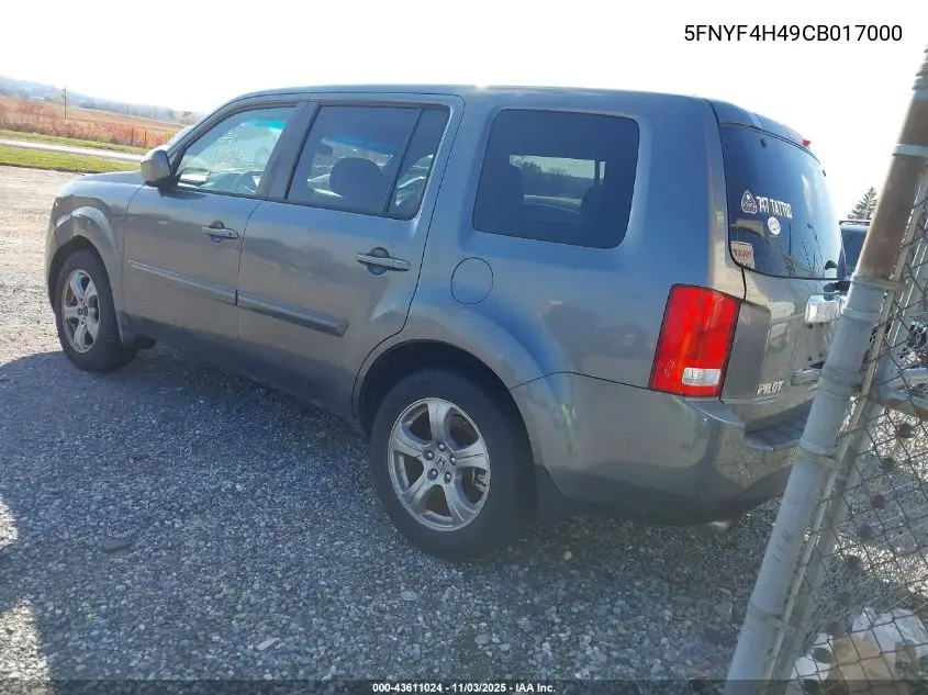 5FNYF4H49CB017000 2012 Honda Pilot Ex
