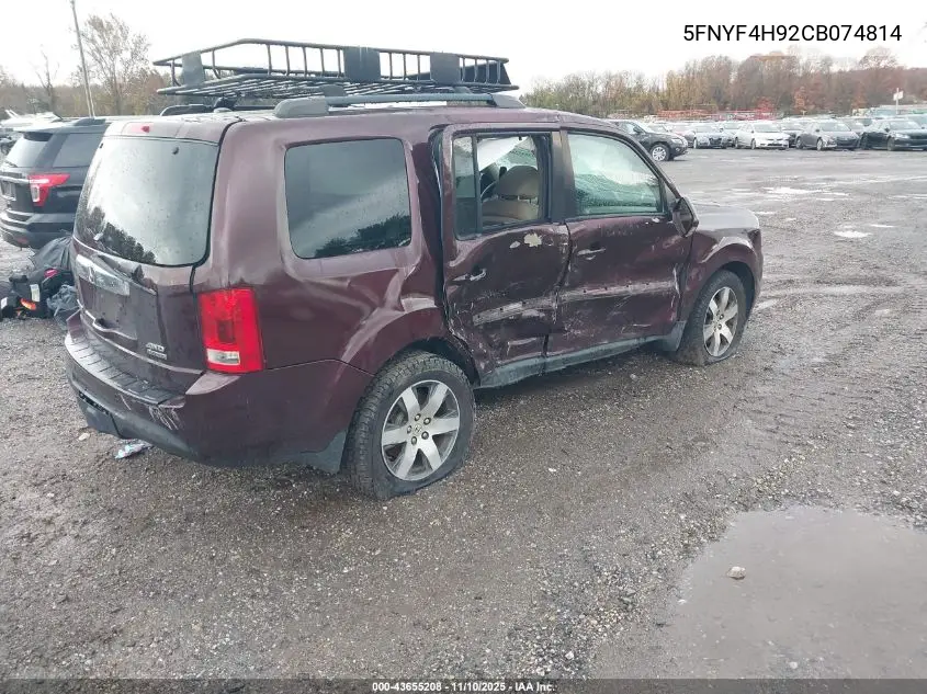 5FNYF4H92CB074814 2012 Honda Pilot Touring