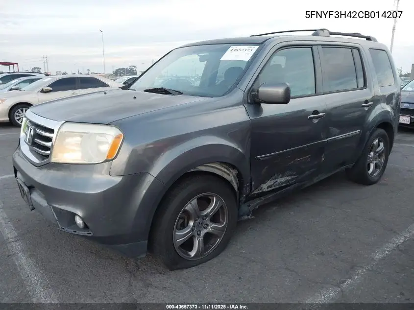 5FNYF3H42CB014207 2012 Honda Pilot Ex