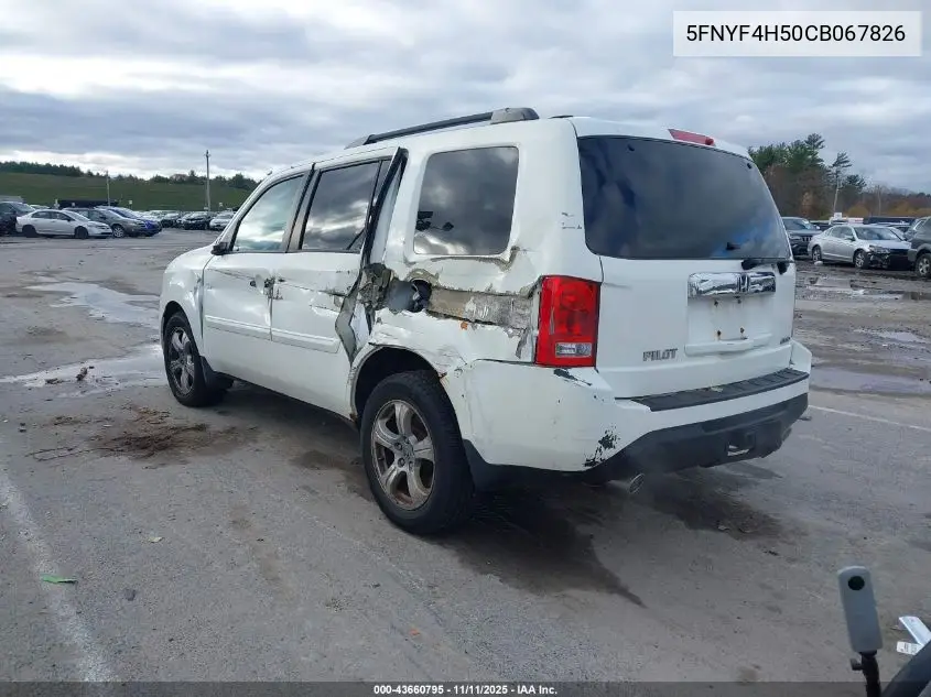 5FNYF4H50CB067826 2012 Honda Pilot Ex-L