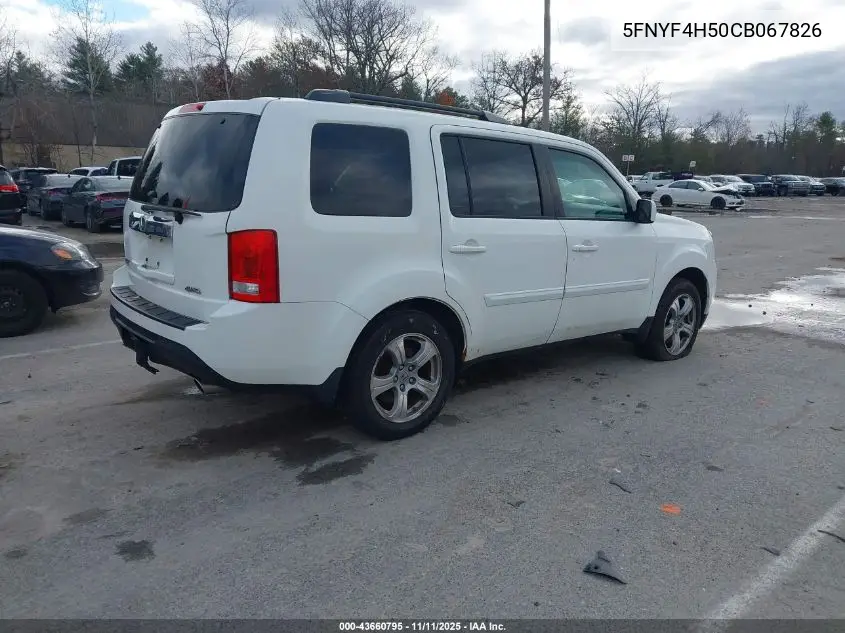 5FNYF4H50CB067826 2012 Honda Pilot Ex-L
