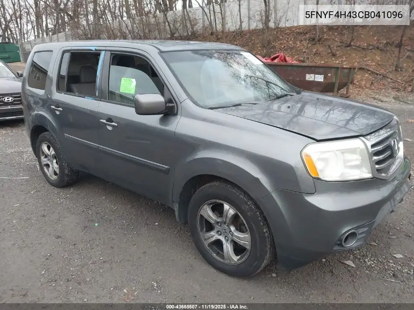 5FNYF4H43CB041096 2012 Honda Pilot Ex