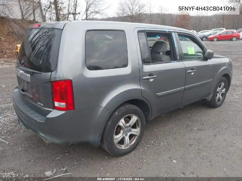 5FNYF4H43CB041096 2012 Honda Pilot Ex