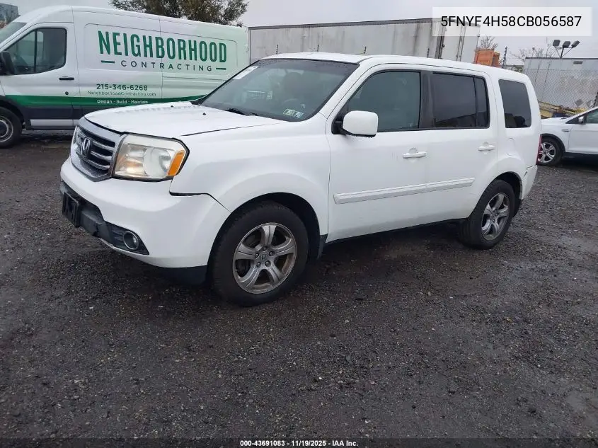 5FNYF4H58CB056587 2012 Honda Pilot Ex-L