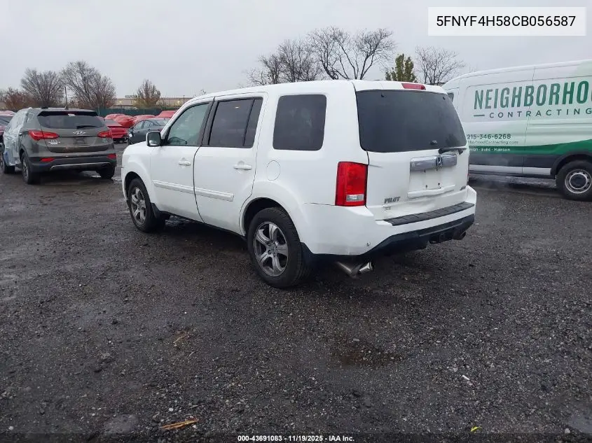 5FNYF4H58CB056587 2012 Honda Pilot Ex-L