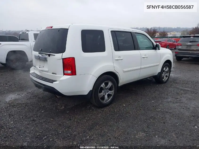5FNYF4H58CB056587 2012 Honda Pilot Ex-L
