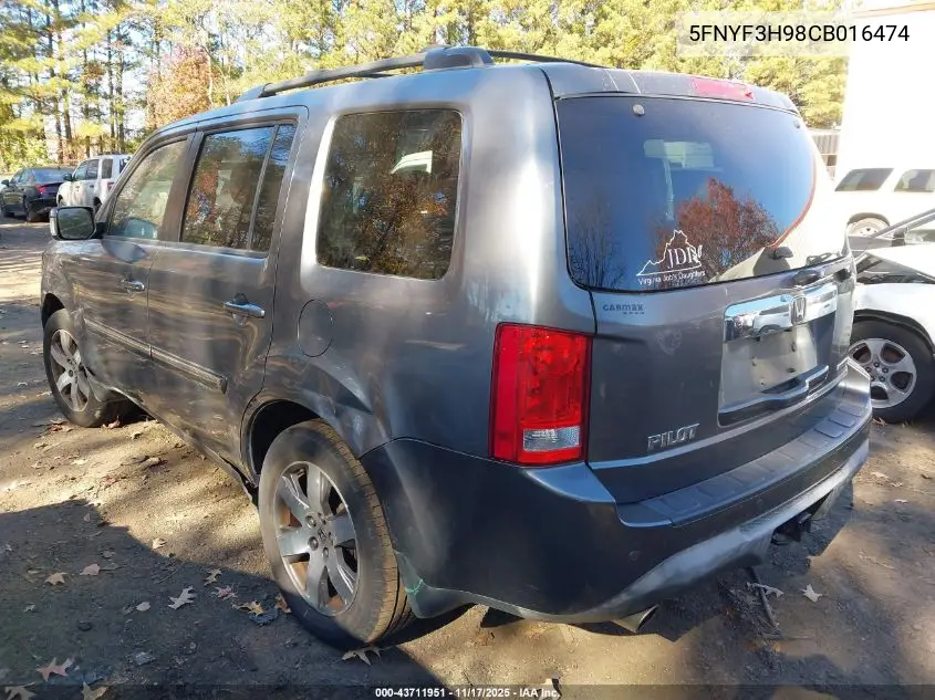 5FNYF3H98CB016474 2012 Honda Pilot Touring