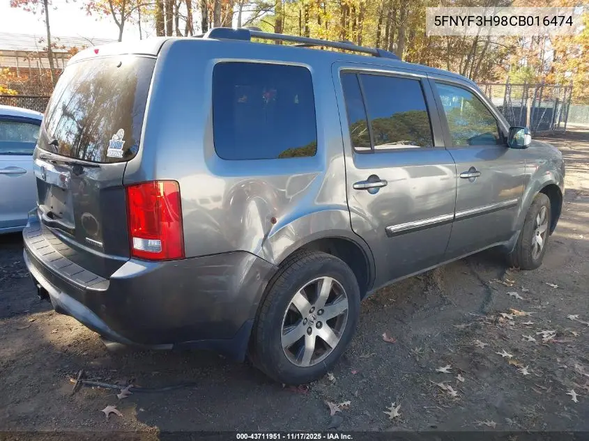 5FNYF3H98CB016474 2012 Honda Pilot Touring