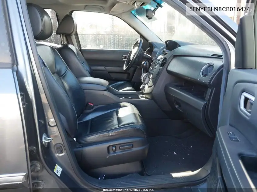5FNYF3H98CB016474 2012 Honda Pilot Touring