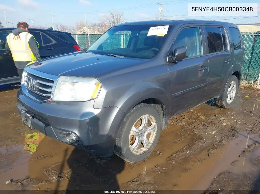 5FNYF4H50CB003348 2012 Honda Pilot Ex-L