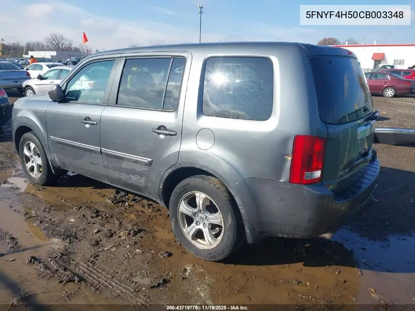 5FNYF4H50CB003348 2012 Honda Pilot Ex-L
