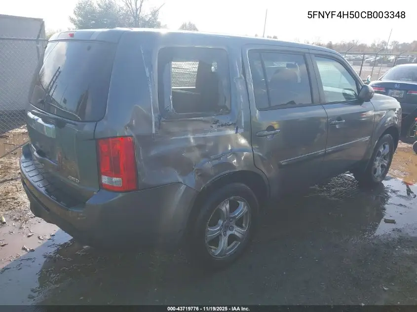 5FNYF4H50CB003348 2012 Honda Pilot Ex-L
