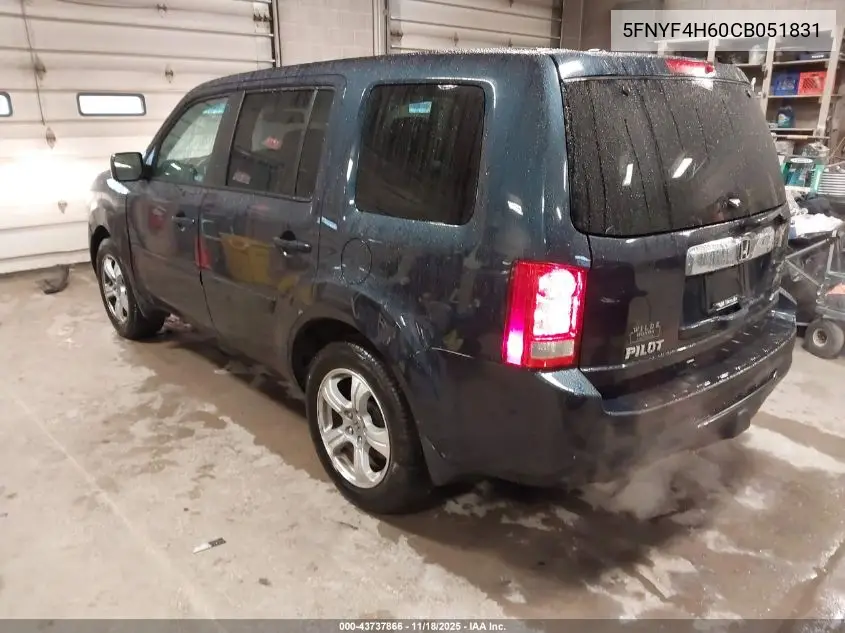 5FNYF4H60CB051831 2012 Honda Pilot Ex-L