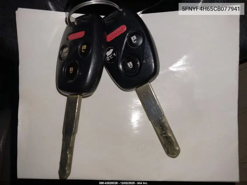 5FNYF4H65CB077941 2012 Honda Pilot Ex-L