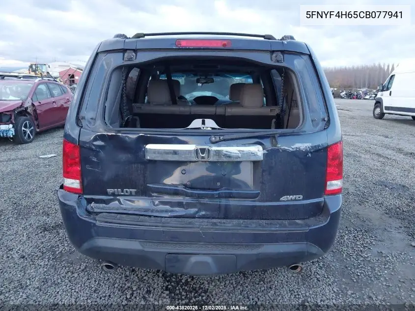 5FNYF4H65CB077941 2012 Honda Pilot Ex-L