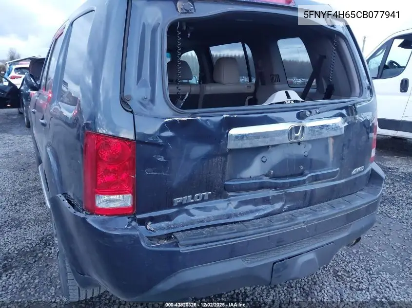 5FNYF4H65CB077941 2012 Honda Pilot Ex-L