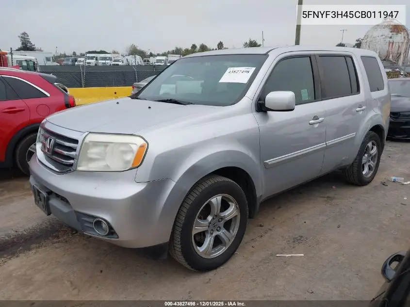 5FNYF3H45CB011947 2012 Honda Pilot Ex