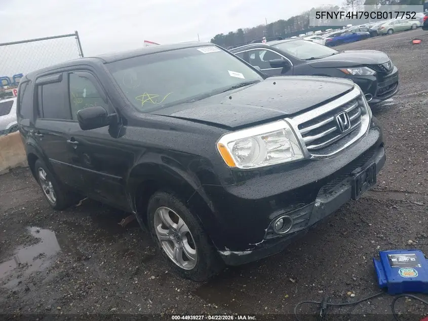 5FNYF4H79CB017752 2012 Honda Pilot Ex-L