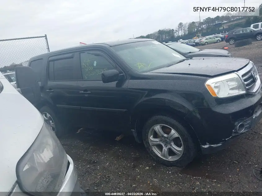 5FNYF4H79CB017752 2012 Honda Pilot Ex-L