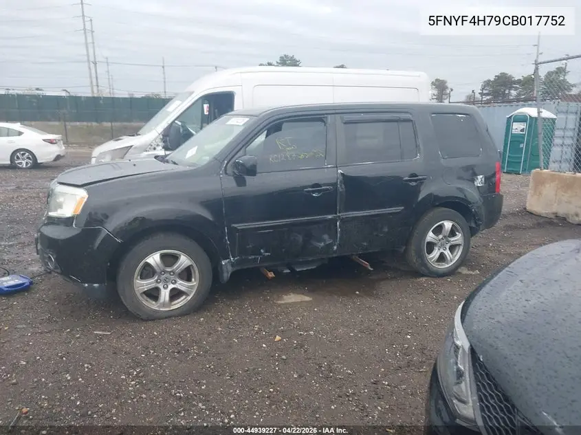 5FNYF4H79CB017752 2012 Honda Pilot Ex-L