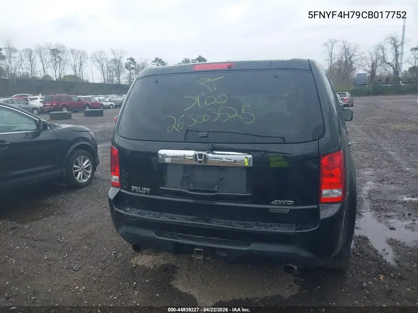5FNYF4H79CB017752 2012 Honda Pilot Ex-L