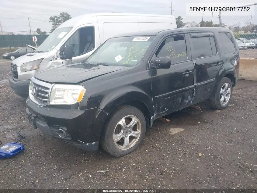 5FNYF4H79CB017752 2012 Honda Pilot Ex-L