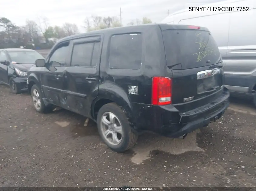 5FNYF4H79CB017752 2012 Honda Pilot Ex-L