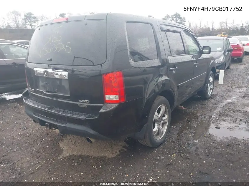 5FNYF4H79CB017752 2012 Honda Pilot Ex-L