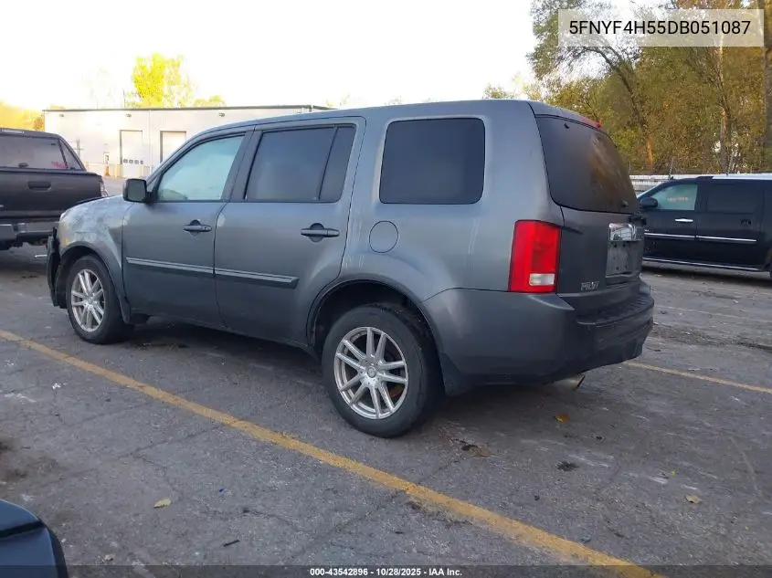 5FNYF4H55DB051087 2013 Honda Pilot Ex-L