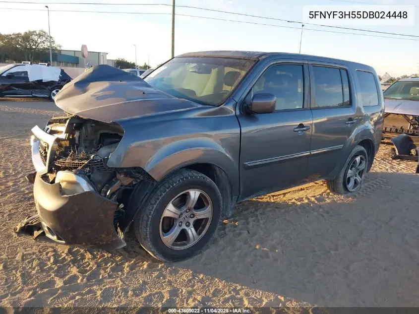 5FNYF3H55DB024448 2013 Honda Pilot Ex-L
