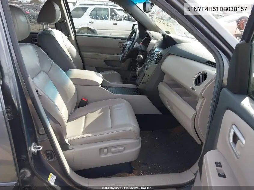 5FNYF4H51DB038157 2013 Honda Pilot Ex-L