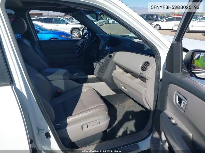 5FNYF3H53DB025193 2013 Honda Pilot Ex-L