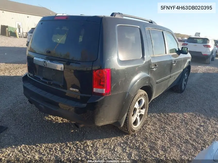 5FNYF4H63DB020395 2013 Honda Pilot Ex-L