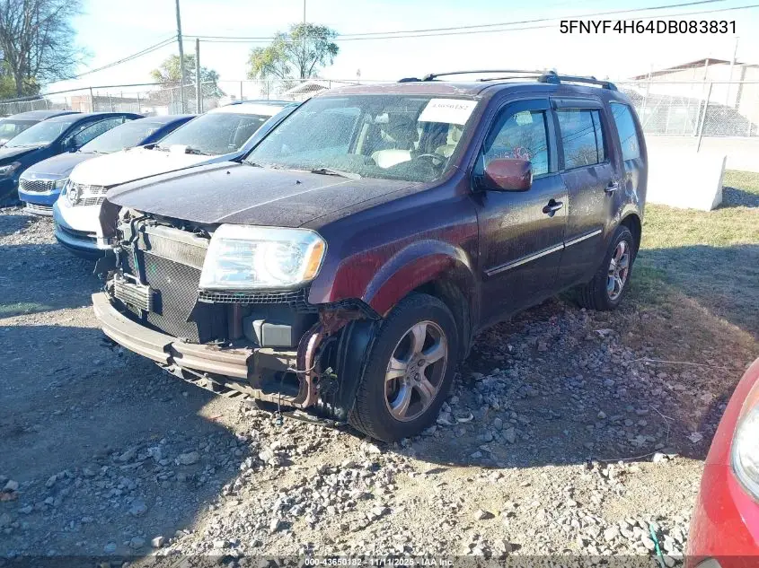 5FNYF4H64DB083831 2013 Honda Pilot Ex-L