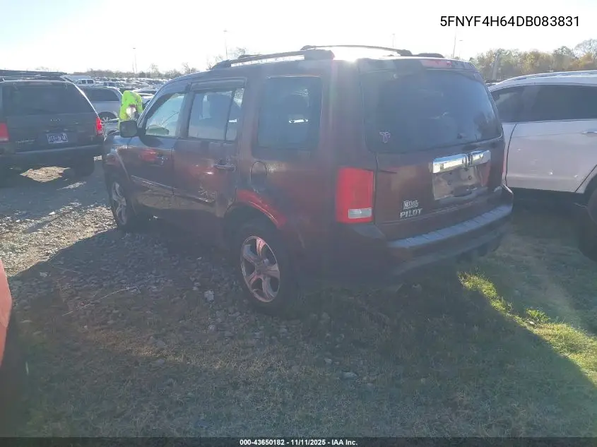 5FNYF4H64DB083831 2013 Honda Pilot Ex-L