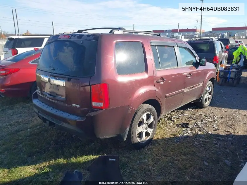5FNYF4H64DB083831 2013 Honda Pilot Ex-L