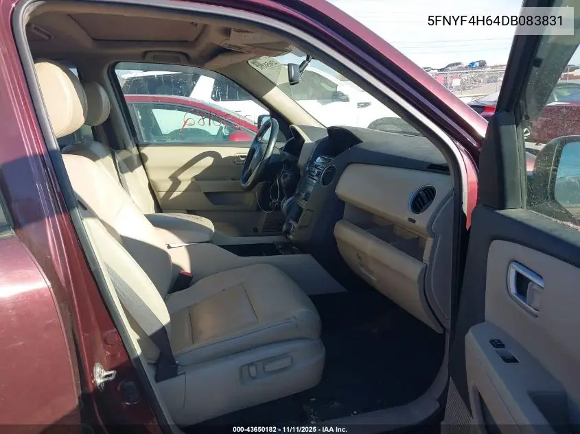 5FNYF4H64DB083831 2013 Honda Pilot Ex-L