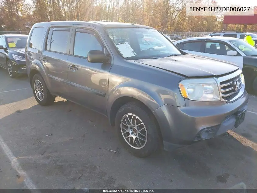 5FNYF4H27DB006027 2013 Honda Pilot Lx