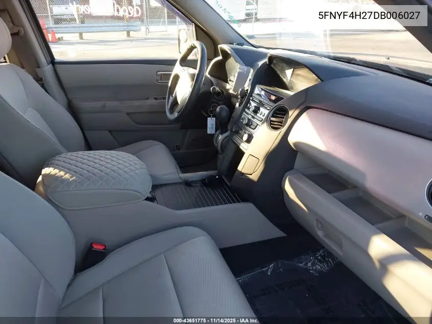 5FNYF4H27DB006027 2013 Honda Pilot Lx