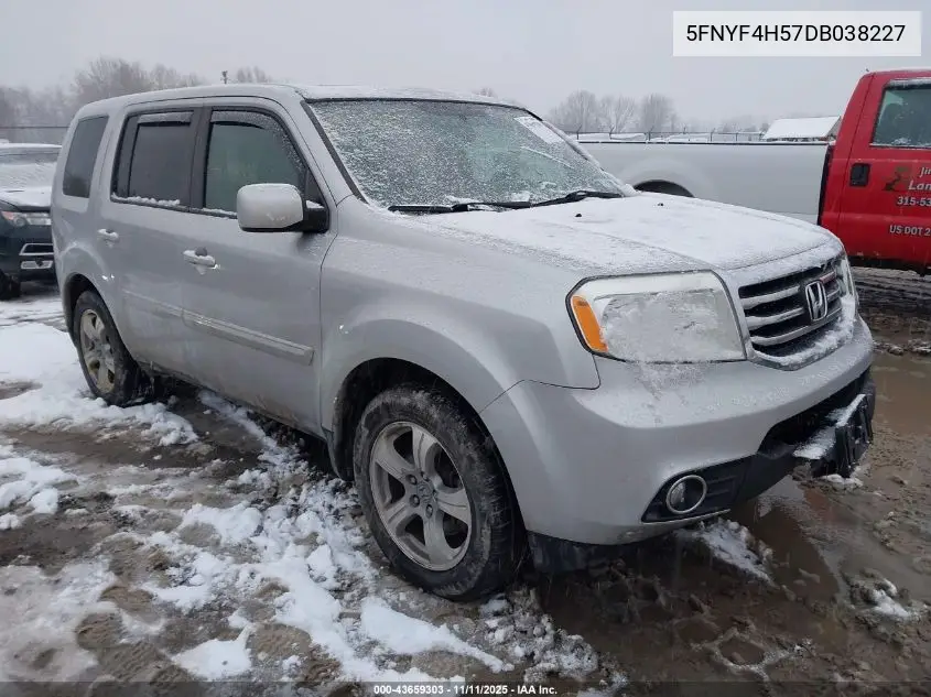 5FNYF4H57DB038227 2013 Honda Pilot Ex-L