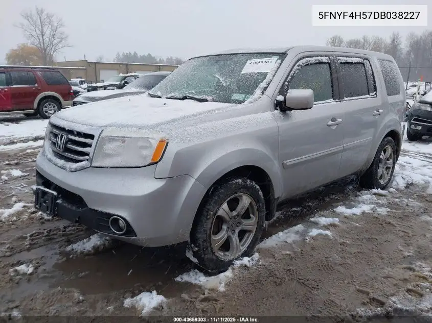 5FNYF4H57DB038227 2013 Honda Pilot Ex-L