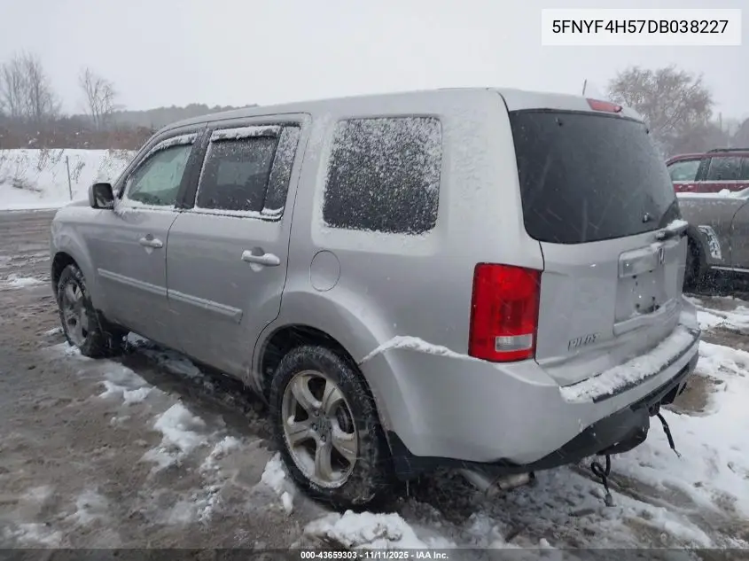 5FNYF4H57DB038227 2013 Honda Pilot Ex-L