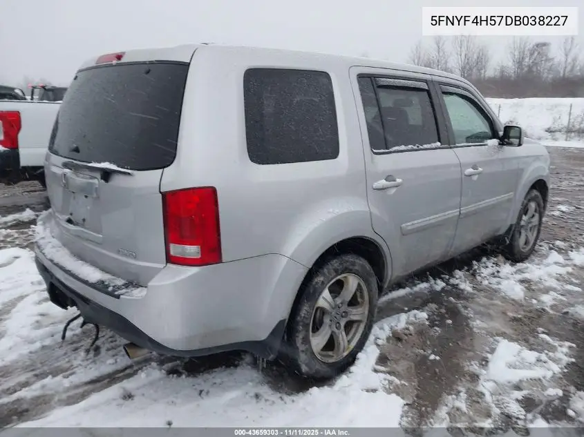 5FNYF4H57DB038227 2013 Honda Pilot Ex-L