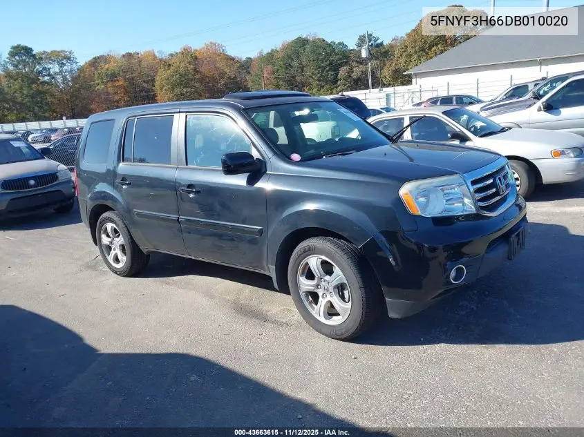 5FNYF3H66DB010020 2013 Honda Pilot Ex-L